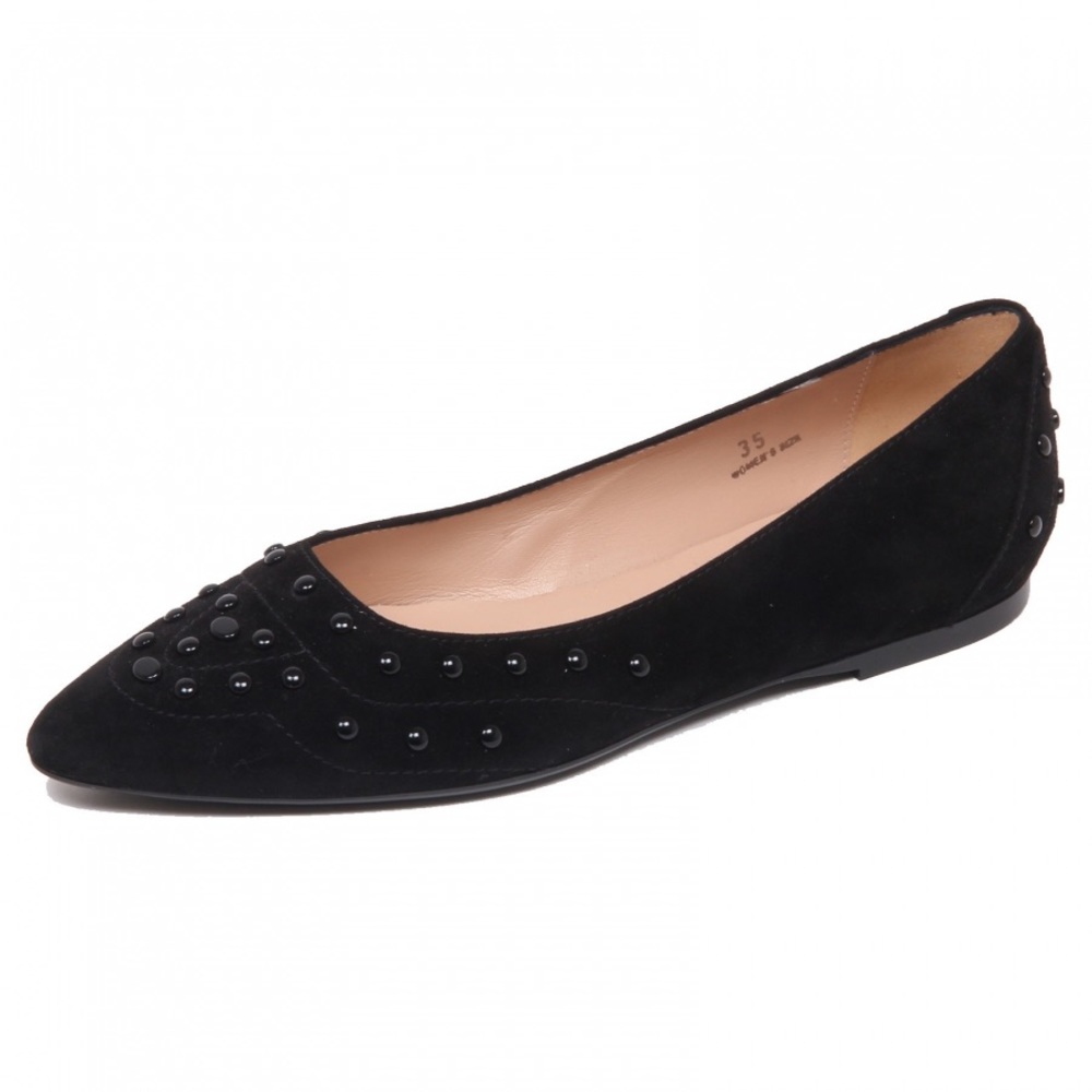 Tod’s Suede Studded Flats Gomma 22B Gommini Verniciati Black EUR 38.5 Women’s - Picture 14 of 14